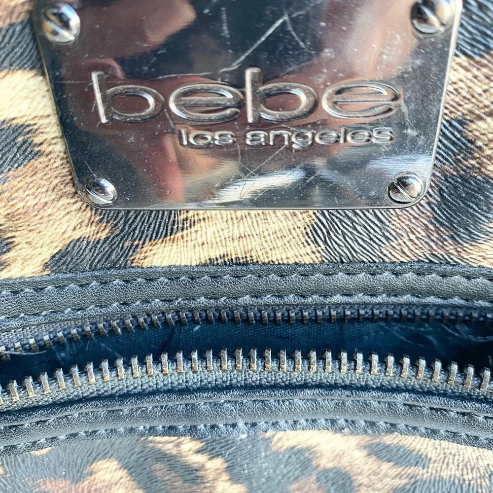 VTG Bebe Brown and‎ Black Animal Print Backpack
